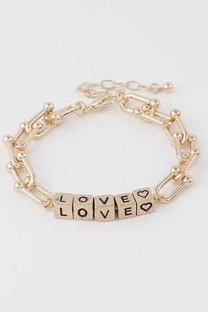 Mama And Love Cube Beads Bracelet