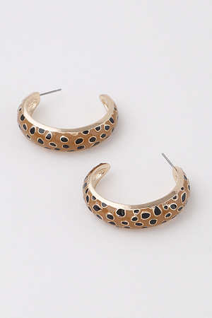 Cheetah Print  Hoop Earrings