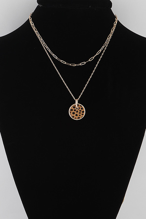 Double Layered Circle Pendant Necklace