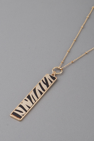 Extra Long Animal Print Bar Necklace