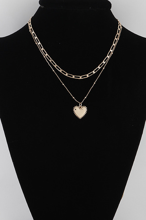 Double Layered Heart Pendant Necklace