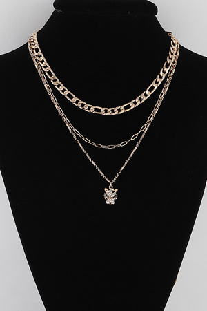 Multi Layered Jaguar Pendant Necklace