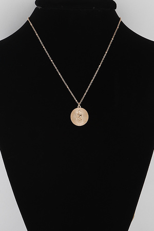 Round Snake Pendant Necklace
