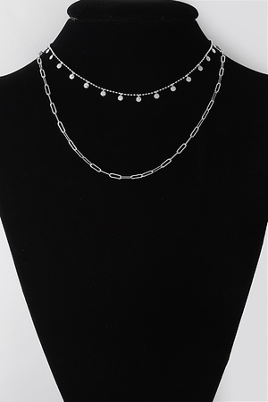 Double Layered Charm N Chain Necklace
