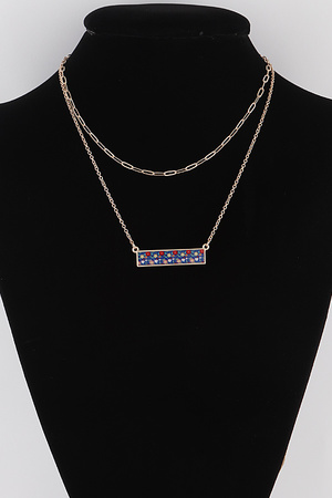 Antique Flower Bar Necklace