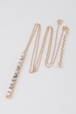 Extra Long Stone Bar Necklace