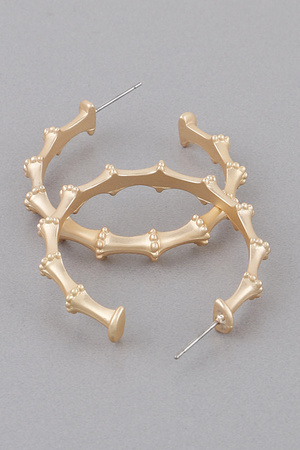 Pearl Bamboo Hoop Earrings
