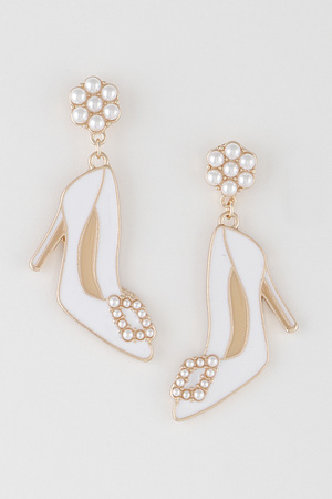 Glitter Heels Drop Earrings