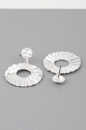 Engraved Flat Disk Drop Earrings