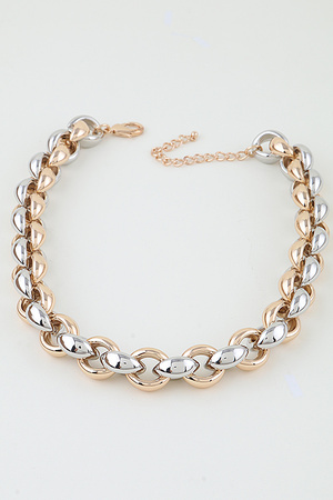 Multi Polished Braid Chain Necklace
