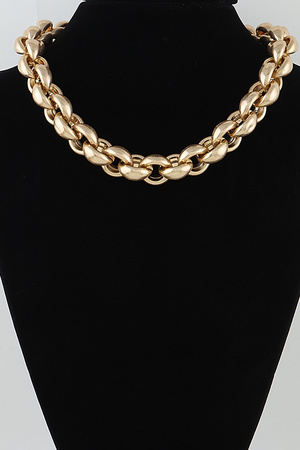 Multi Polished Braid Chain Necklace