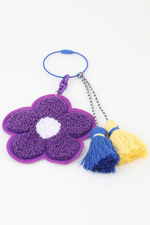 Bright Flower Tassel Bag Charm