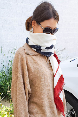 New York Letter Printed Scarf 7HCA