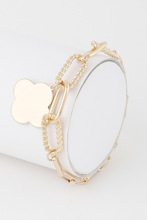 Twisted Clover Link Chain Bracelet