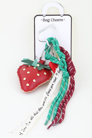 Multi Strawberry Tassel Bag Charm