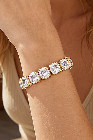 Cubic Zirconia Rhinestone Cuff Bracelet