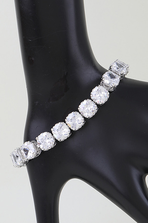 Cubic Zirconia Rhinestone Cuff Bracelet