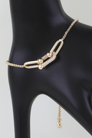 Cubic Zirconia Link Chain Bracelet