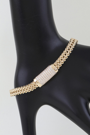 Jeweled Barrel Chain Bracelet