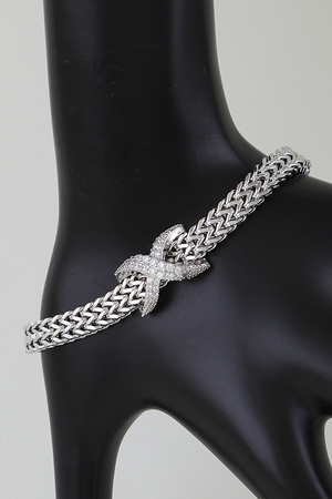 Jeweled X Chain Bracelet