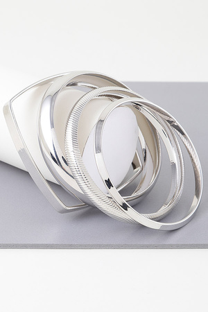 Multi Shiny Silver Layer Bracelet