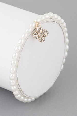 Jeweled Clover Beaded Bracelet