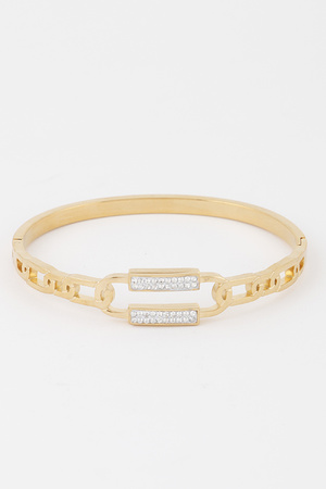 Jeweled Curb Chain Clasp Bracelet