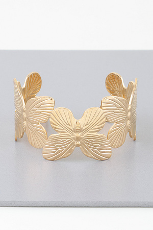 Shiny Modern Butterfly Open Cuff Bracelet