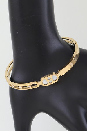 Open Jeweled H Cuff Bracelet