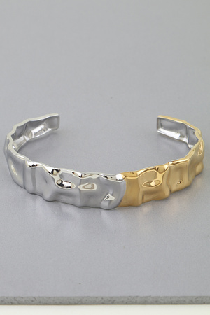 Two Toned Hammered Cuff Bracelet