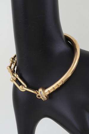 Bejeweled Nail Link Chain Bracelet