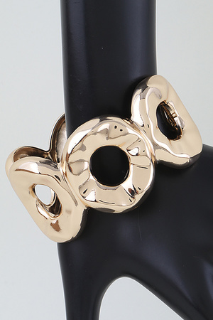 Hammered Disc Loop Cuff Bracelet