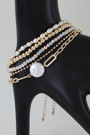 Multi Pearl Stone Beaded Bracelet