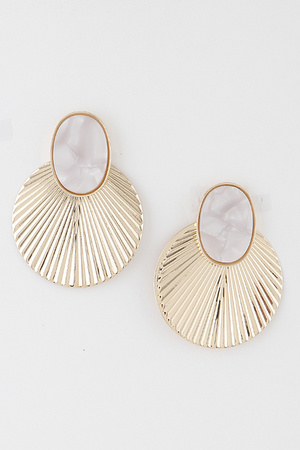 Ribbed Marble Shell Earrings