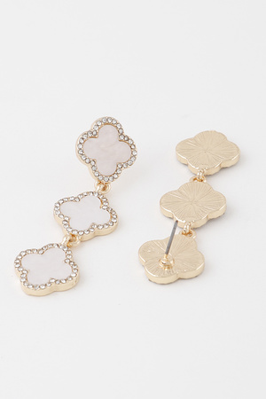 Triple Clover Drop Earrings