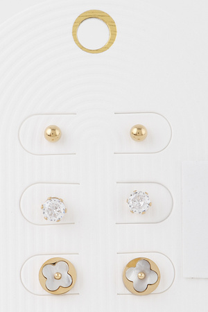 Multi Jewel Stud Earrings Set