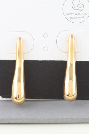 Shiny Bar Teardrop Earrings