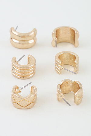 Chic Polished Hoop Earrings Set