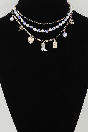 Multi Antique Wild West Charms Chain Necklace