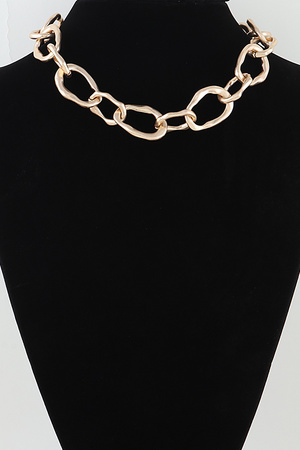 Abstract Matte Link Chain Necklace