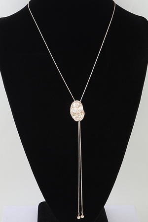 Hammered Pendant Toggle Drop Necklace