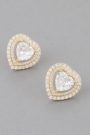 Full Heart Diamond Earrings
