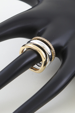 Multi Two Toned Stackable Band Rings