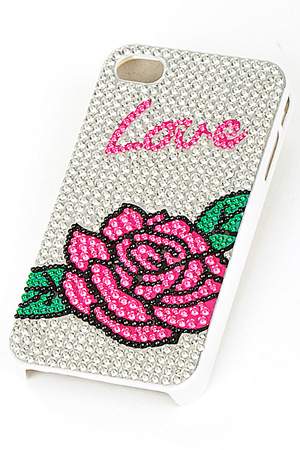Love rose rhinestone iphone 4/4s case-pk-dalb1