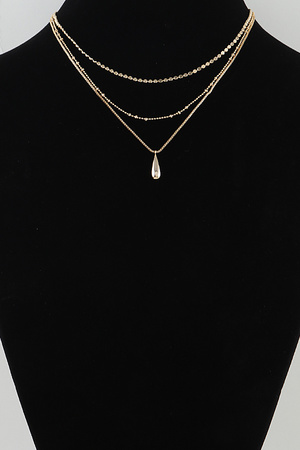 Multi Teardrop Chain Bead Necklace