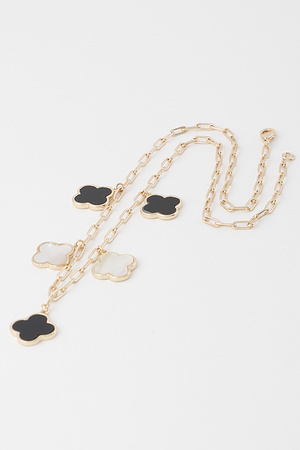 Multi Clover Charms Chain Necklace