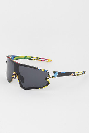 Indented Gradient Shield Sunglasses