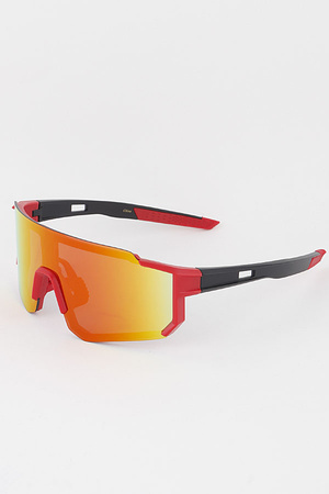 Two Toned Polycarbonate Shield Sunglasses