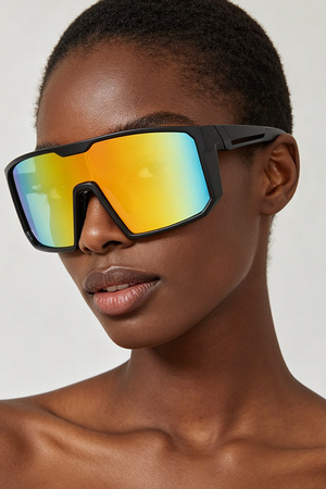 Matte Straight Box Shield Sunglasses