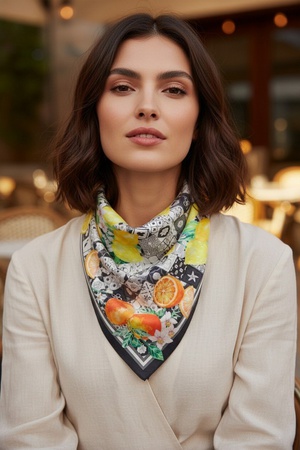 Citrus Mosaic Print Bandana